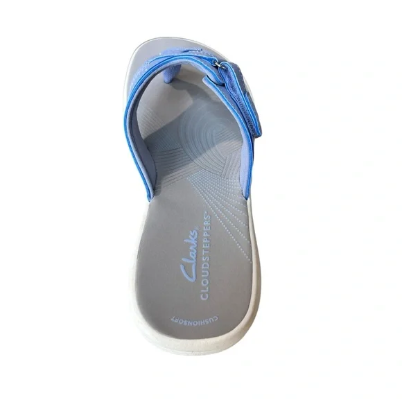 Clarks Cloudsteppers Breeze Sea Lavender Women’s Flip Flops Sandals NEW - Picture 4 of 8